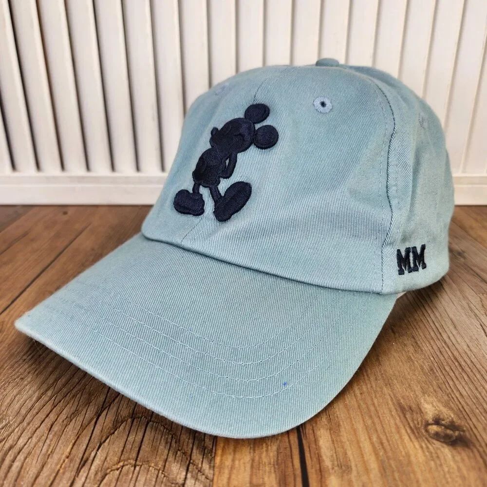 Disney Parks Mickey Mouse 1928 Hat Light Blue Strapback Dad Cap Adjustable OSFA